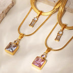 18K Gold Double Layer Zircon Necklace - Kilau Nara