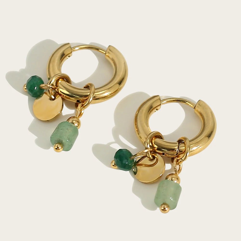 18K Gold Plated Charm Hoop Earrings - Kilau Nara