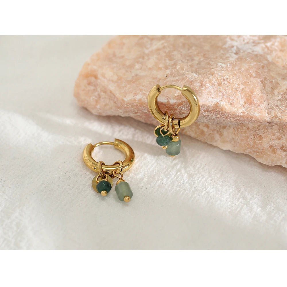 18K Gold Plated Charm Hoop Earrings - Kilau Nara