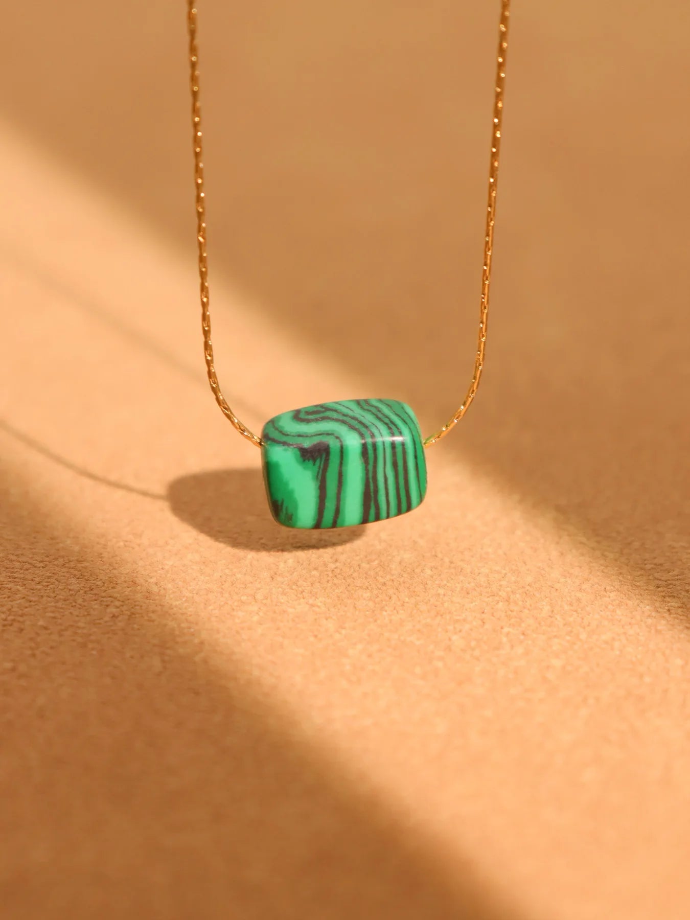 Natural Turquoise Stainless Steel Necklace