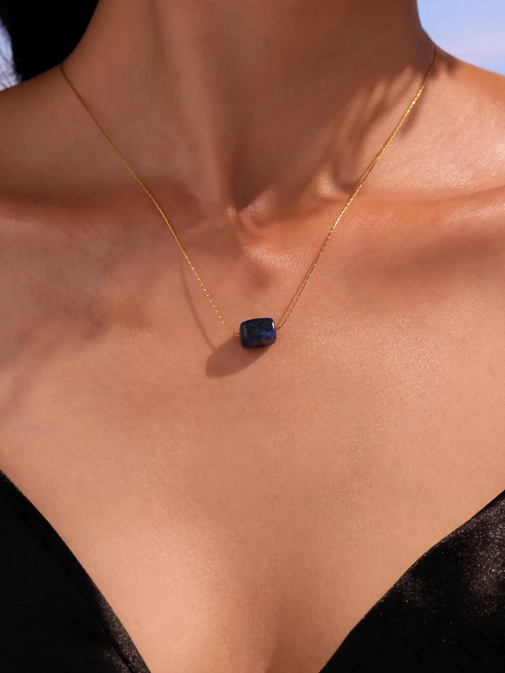 Natural Turquoise Stainless Steel Necklace