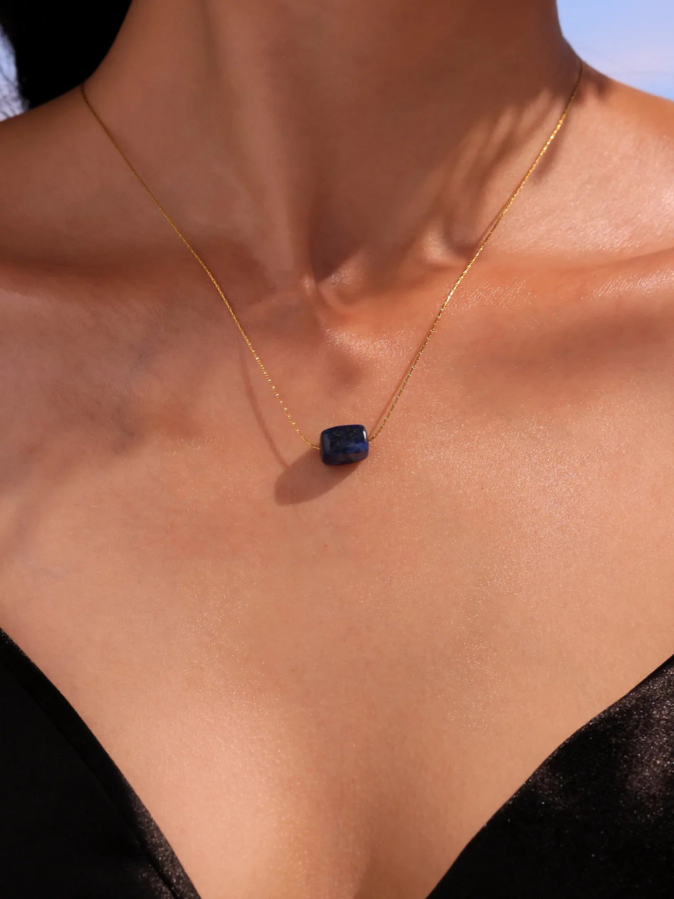 Natural Turquoise Stainless Steel Necklace