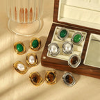 Natural Stone 18K Gold Plated Earrings - Kilau Nara
