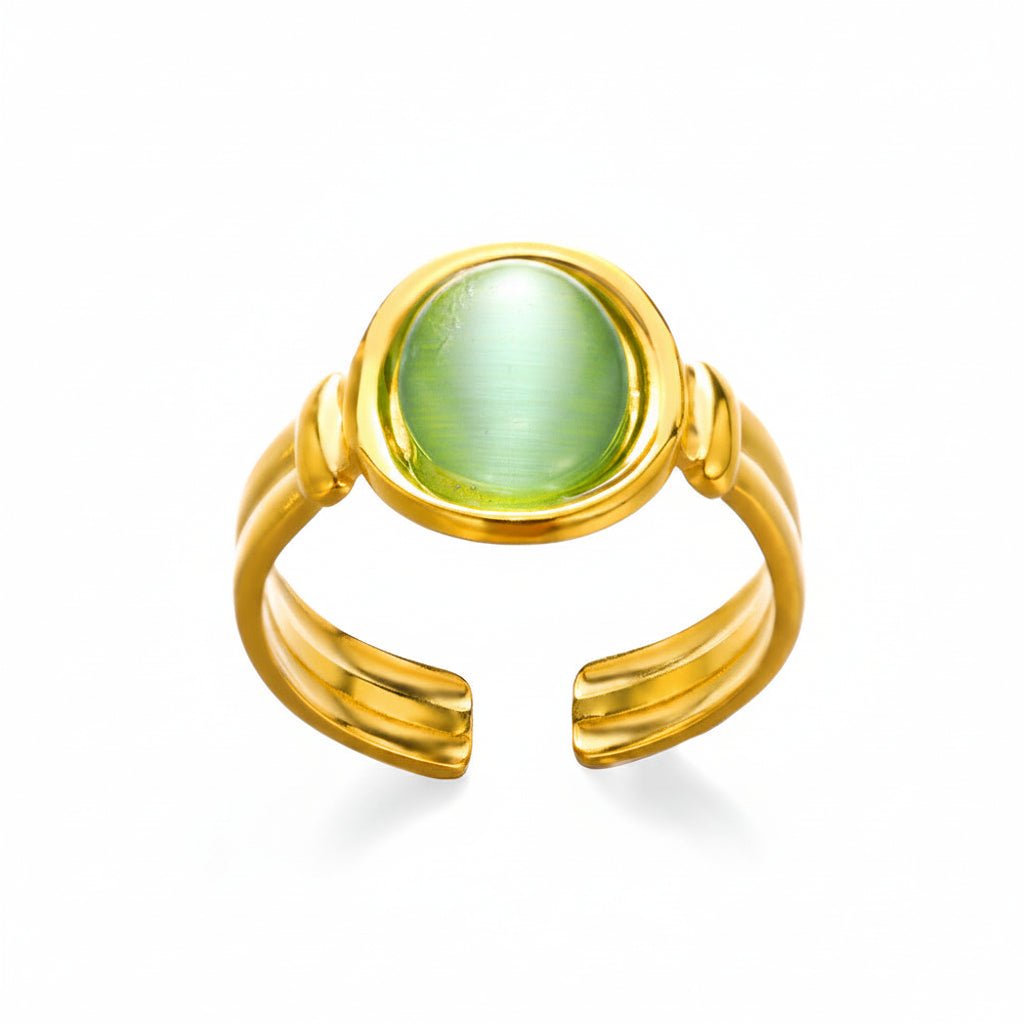 Natural Stone Inlaid Vintage Ring - Kilau Nara