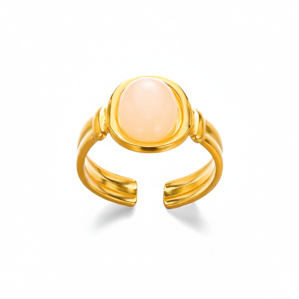Natural Stone Inlaid Vintage Ring - Kilau Nara