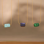 Natural Turquoise Stainless Steel Necklace - Kilau Nara
