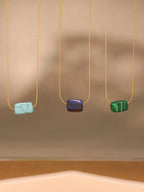 Natural Turquoise Stainless Steel Necklace - Kilau Nara