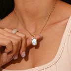 Rectangular Shell Mirror Pendant Necklace - Kilau Nara