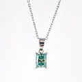 Square Turquoise & Moissanite Pendant Necklace - Kilau Nara