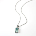Square Turquoise & Moissanite Pendant Necklace - Kilau Nara